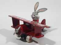 Vintage 1988 ERTL Warner Bros Looney Tunes Bugs Bunny What's Up Doc? Red Die Cast Toy Airplane