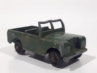 Vintage 1959 to 1965 Lesney No. 12 Land Rover Series II Dark Army Green Die Cast Toy Car Construction Vehicle