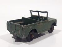 Vintage 1959 to 1965 Lesney No. 12 Land Rover Series II Dark Army Green Die Cast Toy Car Construction Vehicle