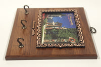 Vintage A&F Canada Vancouver, Canada Stanley Park Totem Poles 7 3/4" x 7 3/4" Wood Plaque Key Ring Holder Hanger