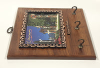 Vintage A&F Canada Vancouver, Canada Stanley Park Totem Poles 7 3/4" x 7 3/4" Wood Plaque Key Ring Holder Hanger