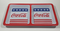 Coca Cola Stars and Stripes Two Section Plastic Melamine Serving Tray Dish