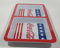 Coca Cola Stars and Stripes Two Section Plastic Melamine Serving Tray Dish