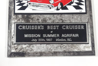 July 20th, 1997 Cruiser's Best Cruiser at Mission Summer Agrifair 'Cruisers Pit Stop Diner' Bell Mission, B.C. 7" x 9" Wood Dashboard Trophy Award Plaque