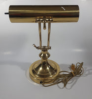 Vintage Curved All Brass Piano Bankers Desk Lamp