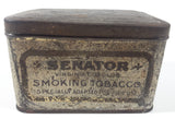 Antique Senator Virginia Cut Plug Smoking Tobacco Specially Adapted For Pipe Use Tin Metal Hinged Container