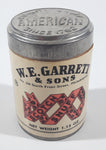 Vintage W.E. Garrett & Sons American Snuff Co. Quality Snuff Since 1782 Scotch Snuff Net Weight 1.15 Oz 3" Tall Tin Cardboard Canister with Metal Lid and Paper Label FULL