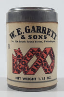 Vintage W.E. Garrett & Sons American Snuff Co. Quality Snuff Since 1782 Scotch Snuff Net Weight 1.15 Oz 3" Tall Tin Cardboard Canister with Metal Lid and Paper Label FULL