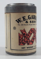 Vintage W.E. Garrett & Sons American Snuff Co. Quality Snuff Since 1782 Scotch Snuff Net Weight 1.15 Oz 3" Tall Tin Cardboard Canister with Metal Lid and Paper Label FULL