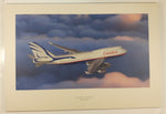 January 1999 Proud Wings Canadian Airlines Boeing 747-475 C-GMWW Jumbo Passenger Jet Large 18 5/8" x 27 3/4" Wood Wall Plaque Photograph Picture Hanging