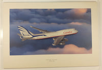 January 1999 Proud Wings Canadian Airlines Boeing 747-475 C-GMWW Jumbo Passenger Jet Large 18 5/8" x 27 3/4" Wood Wall Plaque Photograph Picture Hanging