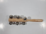 Wood Stick with Bells 7 1/2" Long Musical Instrument Noisemaker Toy