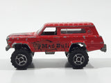 Vintage Majorette No. 236 4x4 Cherokee Mad Bull Red 1:64 Scale Die Cast Toy Car SUV Vehicle with Opening Tail Gate