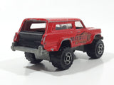 Vintage Majorette No. 236 4x4 Cherokee Mad Bull Red 1:64 Scale Die Cast Toy Car SUV Vehicle with Opening Tail Gate