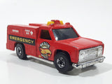 1986 Hot Wheels Workhorses Rescue Ranger Red Fire Truck Die Cast Toy Car Vehicle - Yellow lights