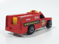 1986 Hot Wheels Workhorses Rescue Ranger Red Fire Truck Die Cast Toy Car Vehicle - Yellow lights