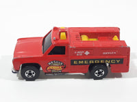 1986 Hot Wheels Workhorses Rescue Ranger Red Fire Truck Die Cast Toy Car Vehicle - Yellow lights