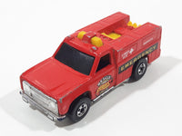 1986 Hot Wheels Workhorses Rescue Ranger Red Fire Truck Die Cast Toy Car Vehicle - Yellow lights