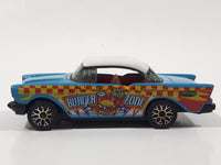 2004 Matchbox Burger Zone '57 Chevrolet Bel Air Hard Top Blue with White Roof Die Cast Toy Car Vehicle