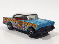 2004 Matchbox Burger Zone '57 Chevrolet Bel Air Hard Top Blue with White Roof Die Cast Toy Car Vehicle