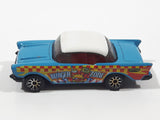 2004 Matchbox Burger Zone '57 Chevrolet Bel Air Hard Top Blue with White Roof Die Cast Toy Car Vehicle