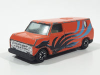 Vintage Yatming No. 1501 Ford Econoline E-150 Van Orange Die Cast Toy Car Vehicle