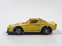 Vintage No. W11 Lancia Stratos Turbo Express #1 Yellow Pull Back Die Cast Toy Car Vehicle