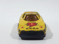 Vintage No. W11 Lancia Stratos Turbo Express #1 Yellow Pull Back Die Cast Toy Car Vehicle