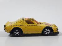 Vintage No. W11 Lancia Stratos Turbo Express #1 Yellow Pull Back Die Cast Toy Car Vehicle