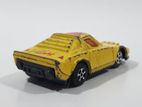 Vintage No. W11 Lancia Stratos Turbo Express #1 Yellow Pull Back Die Cast Toy Car Vehicle