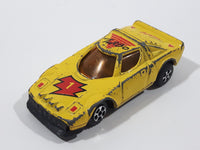 Vintage No. W11 Lancia Stratos Turbo Express #1 Yellow Pull Back Die Cast Toy Car Vehicle