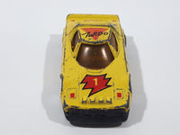 Vintage No. W11 Lancia Stratos Turbo Express #1 Yellow Pull Back Die Cast Toy Car Vehicle