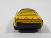 Vintage No. W11 Lancia Stratos Turbo Express #1 Yellow Pull Back Die Cast Toy Car Vehicle