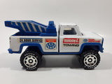 Vintage Buddy L Tow Truck AAA Emergency Service White and Blue Pressed Steel and Plastic Toy Car Vehicle Made in Macau