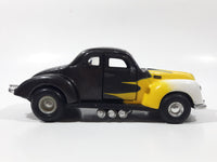 Tootsie Toy Hard Body 1940 Ford Coupe Black with Yellow and White 1/32 Scale Die Cast Toy Car Vehicle with Opening Doors