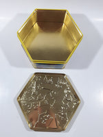 Wonka Candy Limited Edition Gift Tin Hexagon Shaped Embossed Metal Container