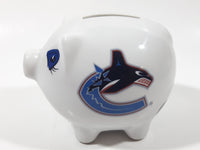 Vancouver Canucks NHL Ice Hockey White Ceramic Piggy Coin Bank Official NHL Product