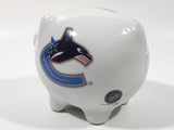 Vancouver Canucks NHL Ice Hockey White Ceramic Piggy Coin Bank Official NHL Product