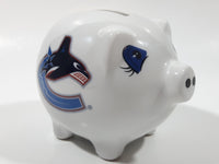 Vancouver Canucks NHL Ice Hockey White Ceramic Piggy Coin Bank Official NHL Product