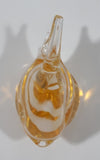 Clear White Yellow Tropical Angel Fish 3 1/2" Tall Blown Art Glass Sculpture