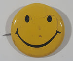 Vintage Yellow Smiley Face 1 1/8" Button Pin