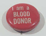 Vintage I am a Blood Donor Small Red 5/8" Button Pin