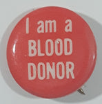 Vintage I am a Blood Donor Small Red 5/8" Button Pin