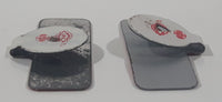 Vintage Youth Red Cross Fold Over Style 1/4" x 7/8" Metal Tab Clip Pin Set of 2