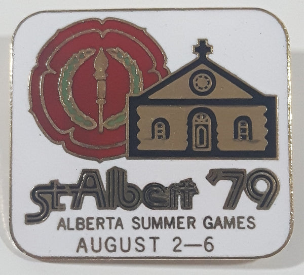 Vintage 1979 St. Albert '79 August 2-6 Alberta Summer Games  1 1/8" x 1 1/4" Enamel Metal Lapel Pin