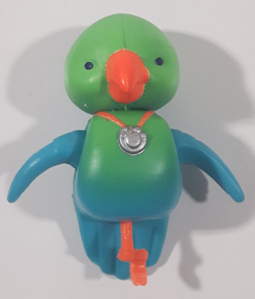 Blue and Green Bird 1 5/8" Tall Plastic Toy Figure