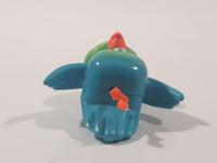 Blue and Green Bird 1 5/8" Tall Plastic Toy Figure