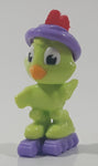 Kinder Surprise City Chicks SD337 Green Bird with Purple Rollerblades and Red Felt Mohawk 1 7/8" Tall Plastic Toy Figure