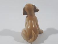 Light Brown Colored Sitting Dog 2 3/8" Tall Toy Figure