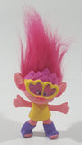 2020 McDonald's Trolls World Tour Party Poppy Pink and Yellow 5 1/2" Tall Toy Figure